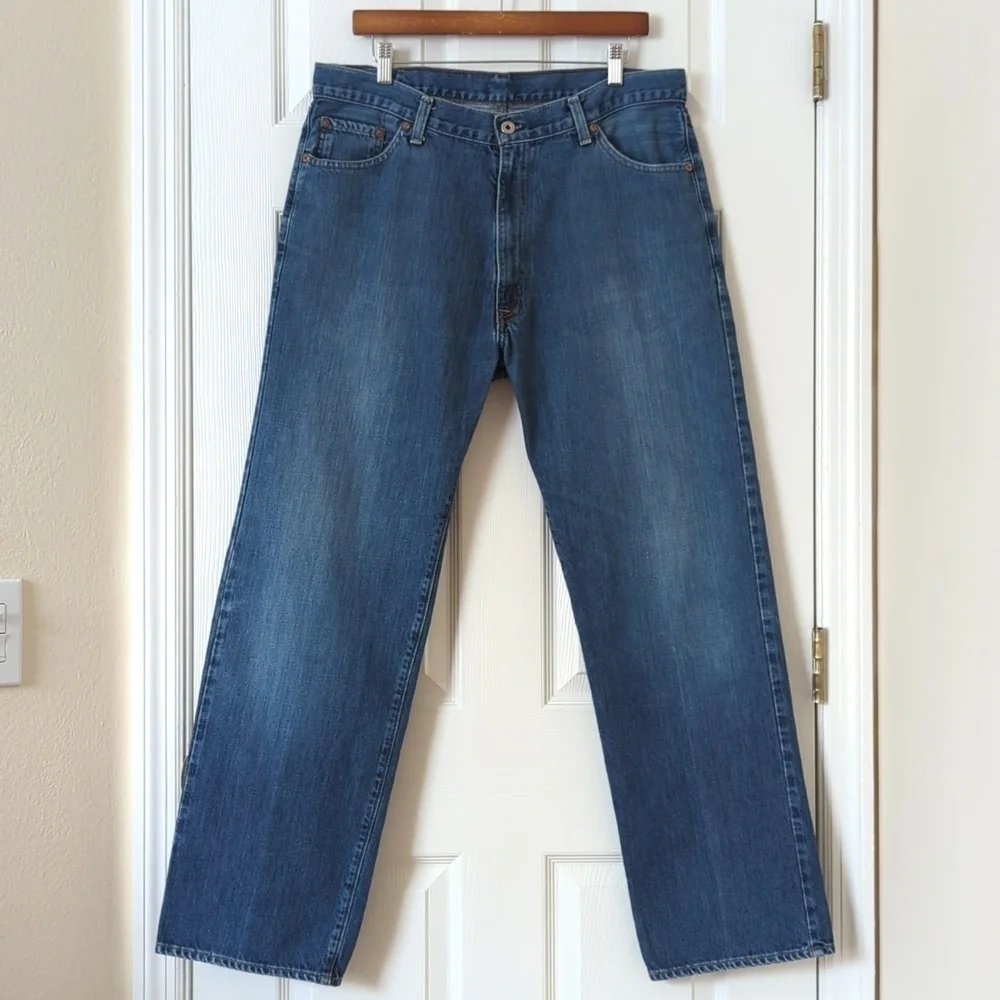 Polo Ralph Lauren 90's Vintage Medium Wash Relaxed Fit Straight Leg Jeans 36x32